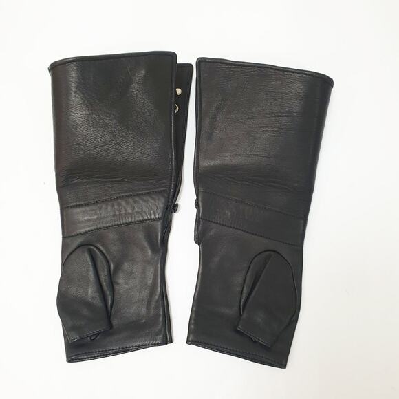 CHANEL Leather Motorcycle Glove Single Right Hand Studded Long Mittens Sz.8 - Picture 5 of 8